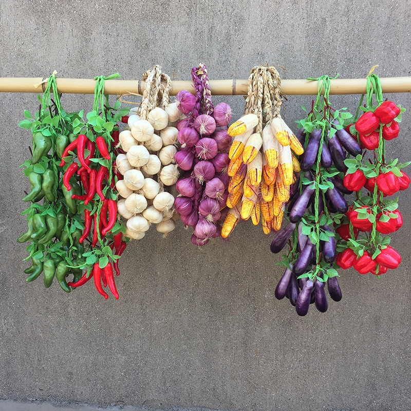 4.5仿真蔬菜假玉米辣椒大蒜花生土豆农产品饭店装饰品挂串道具农家乐-仿真果蔬